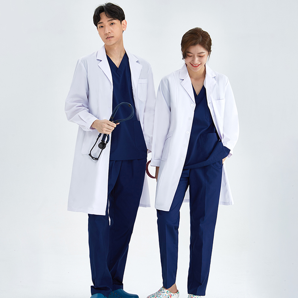 Medical Lab Hospital - Unisex เสื้อสีขาว Lab Coat แพทย์โรงพยาบาล Slim