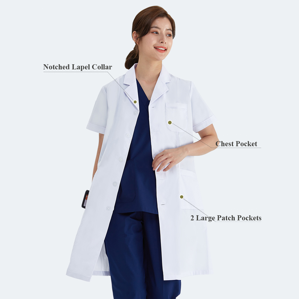 Unisex เสื้อสีขาว Lab Coat แพท - Medical Lab Hospital บทวิจารณ์และราคา